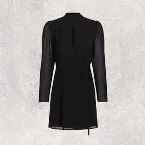 Reformation Black Otessa Mock Mini Dress XS B1302